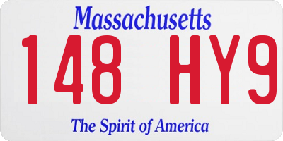 MA license plate 148HY9