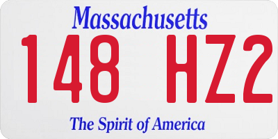 MA license plate 148HZ2