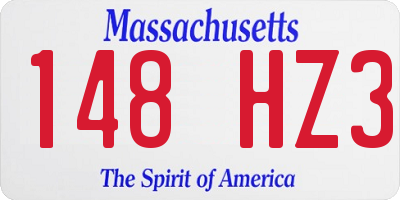 MA license plate 148HZ3