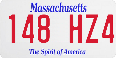 MA license plate 148HZ4