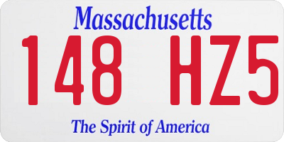 MA license plate 148HZ5