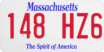 MA license plate 148HZ6
