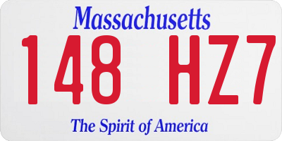 MA license plate 148HZ7