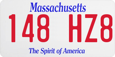 MA license plate 148HZ8