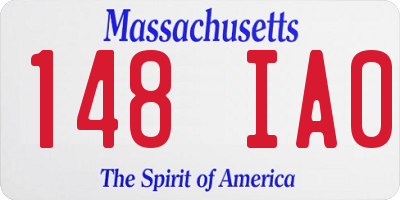 MA license plate 148IA0