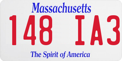 MA license plate 148IA3