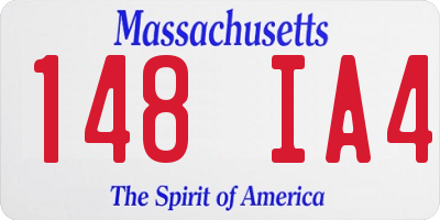 MA license plate 148IA4