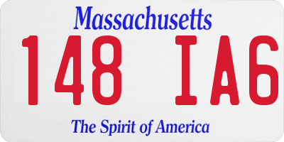 MA license plate 148IA6
