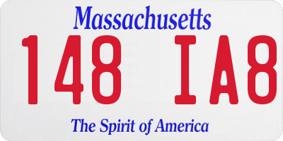MA license plate 148IA8