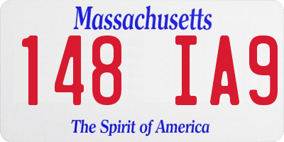 MA license plate 148IA9