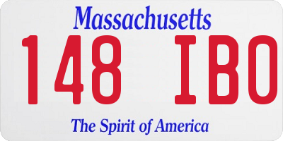 MA license plate 148IB0