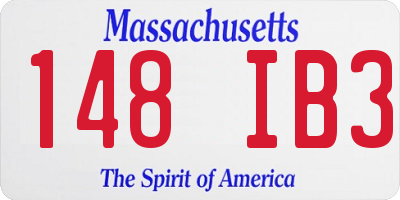 MA license plate 148IB3