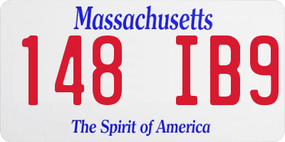 MA license plate 148IB9