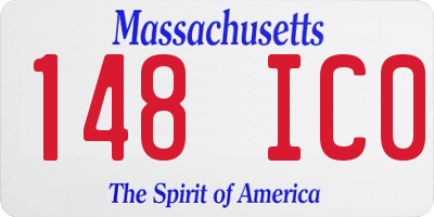 MA license plate 148IC0