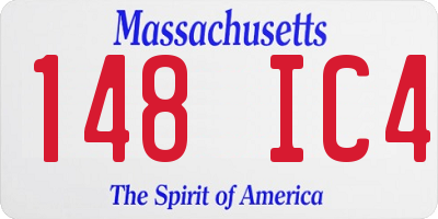 MA license plate 148IC4