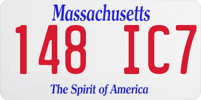 MA license plate 148IC7