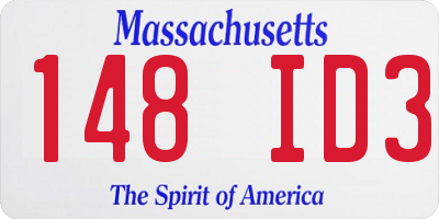 MA license plate 148ID3