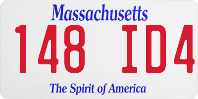 MA license plate 148ID4