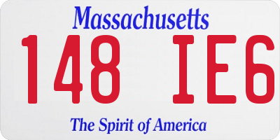 MA license plate 148IE6