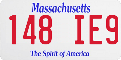 MA license plate 148IE9