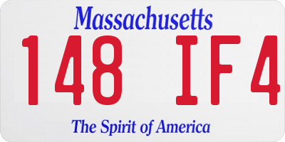 MA license plate 148IF4