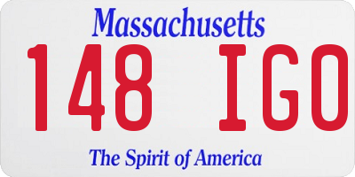 MA license plate 148IG0