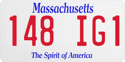 MA license plate 148IG1