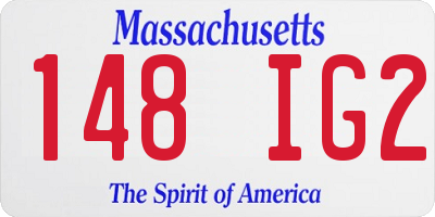 MA license plate 148IG2