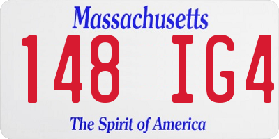 MA license plate 148IG4