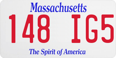 MA license plate 148IG5