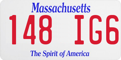 MA license plate 148IG6