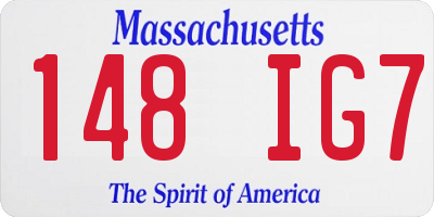 MA license plate 148IG7