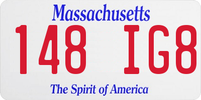 MA license plate 148IG8