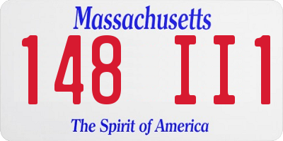 MA license plate 148II1