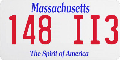 MA license plate 148II3