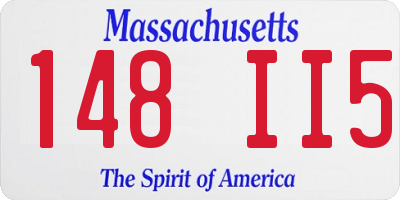 MA license plate 148II5