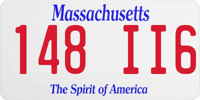 MA license plate 148II6