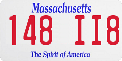 MA license plate 148II8