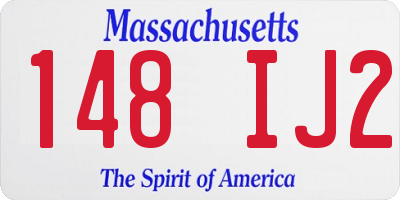 MA license plate 148IJ2