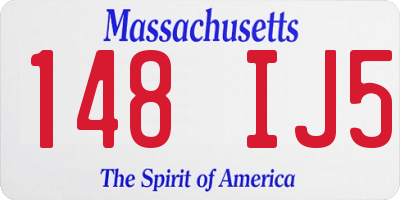 MA license plate 148IJ5