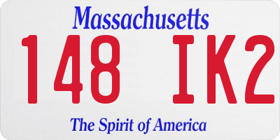 MA license plate 148IK2