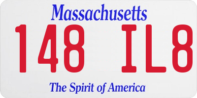 MA license plate 148IL8
