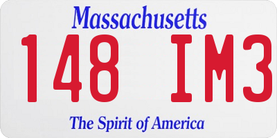 MA license plate 148IM3