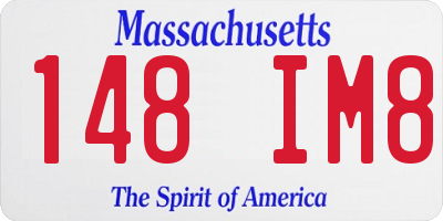 MA license plate 148IM8