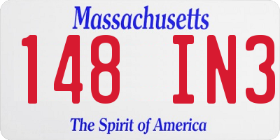MA license plate 148IN3