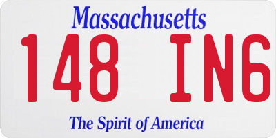 MA license plate 148IN6