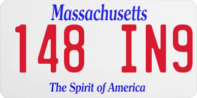 MA license plate 148IN9