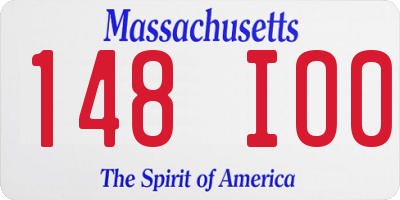 MA license plate 148IO0