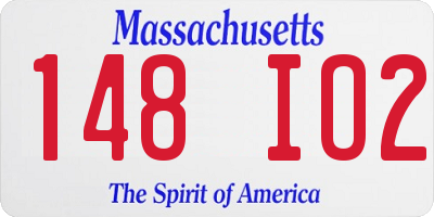 MA license plate 148IO2