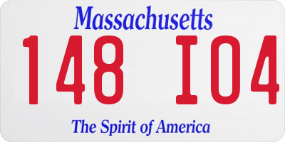 MA license plate 148IO4